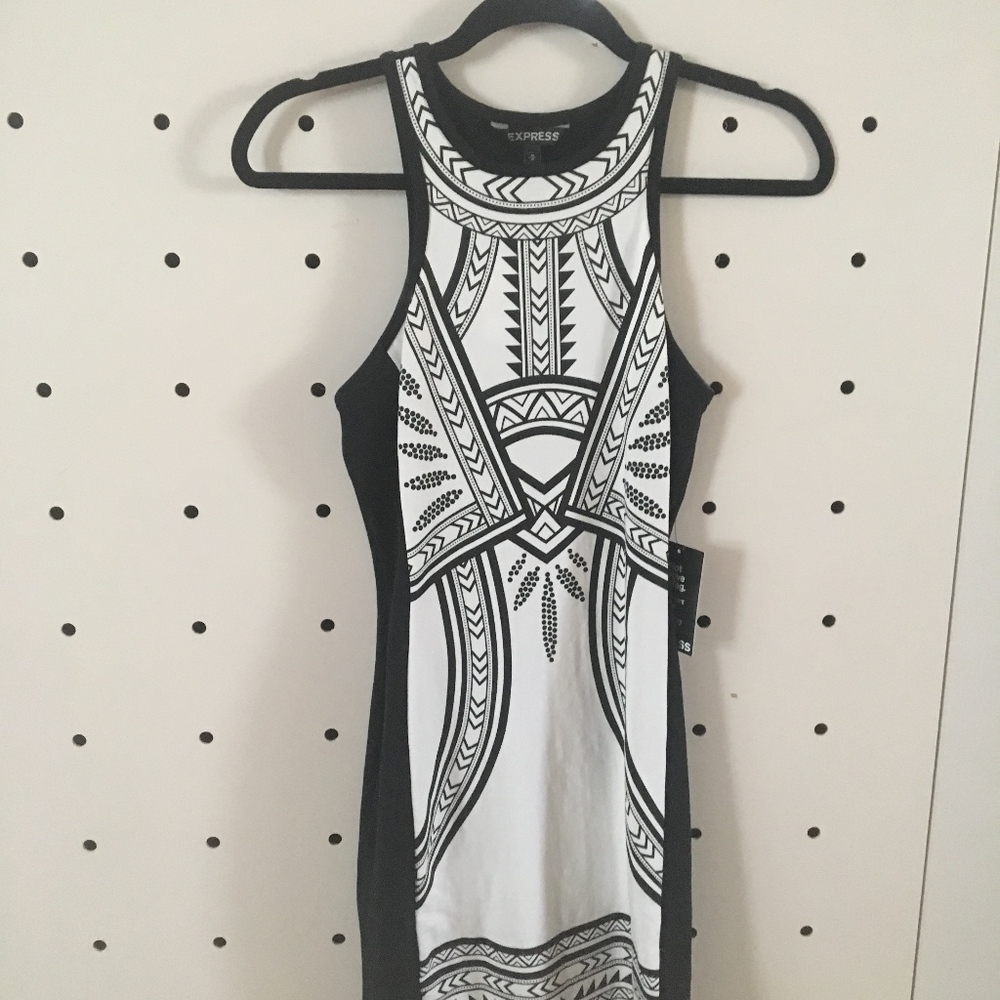 Black and White Dress with Print